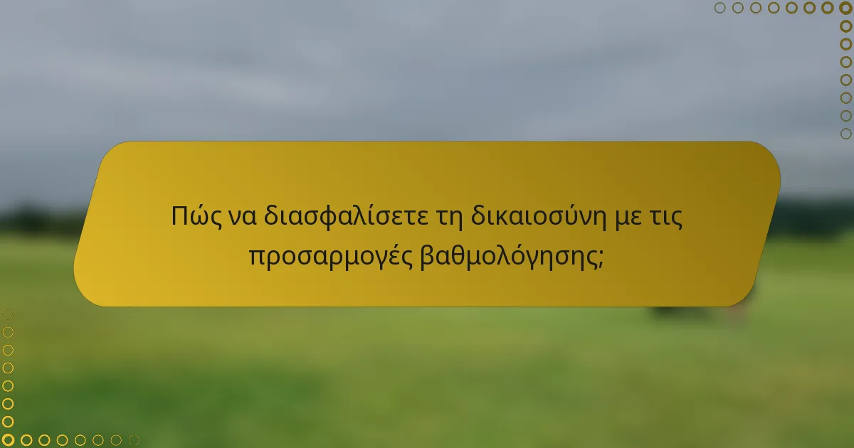 Πώς να διασφαλίσετε τη δικαιοσύνη με τις προσαρμογές βαθμολόγησης;